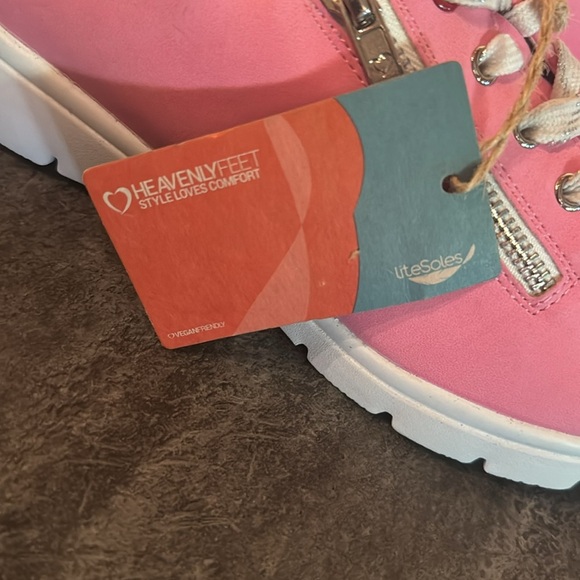 Heavenly Feet Heavenly Feet Womens Zip Lace Trainer - Pink. Size US 10 - Picture 7 of 7